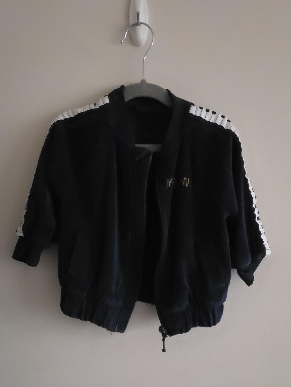 Mini Rodini 12-18 Months 80/86 Kids Piano Short Bomber Jacket with White Stripe